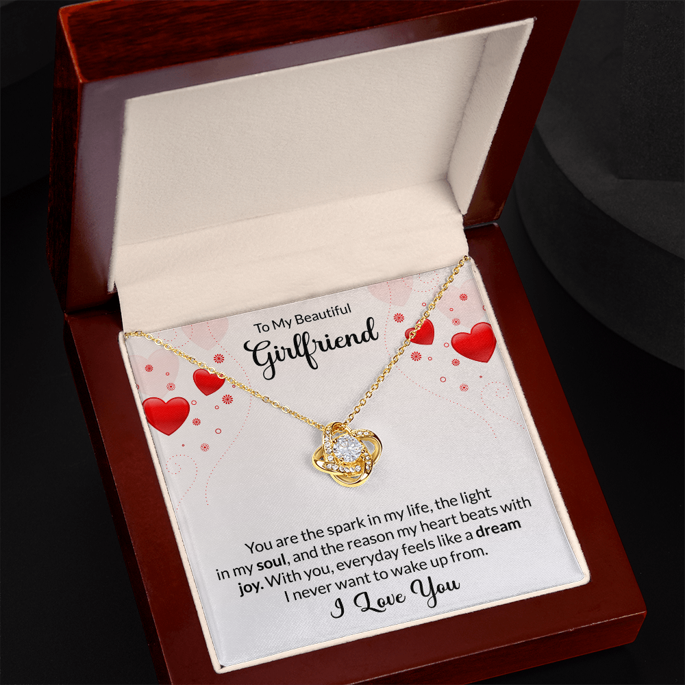 Love Knot Necklace To My Beautiful Girlfriend ( Yellow and White Gold Variants)