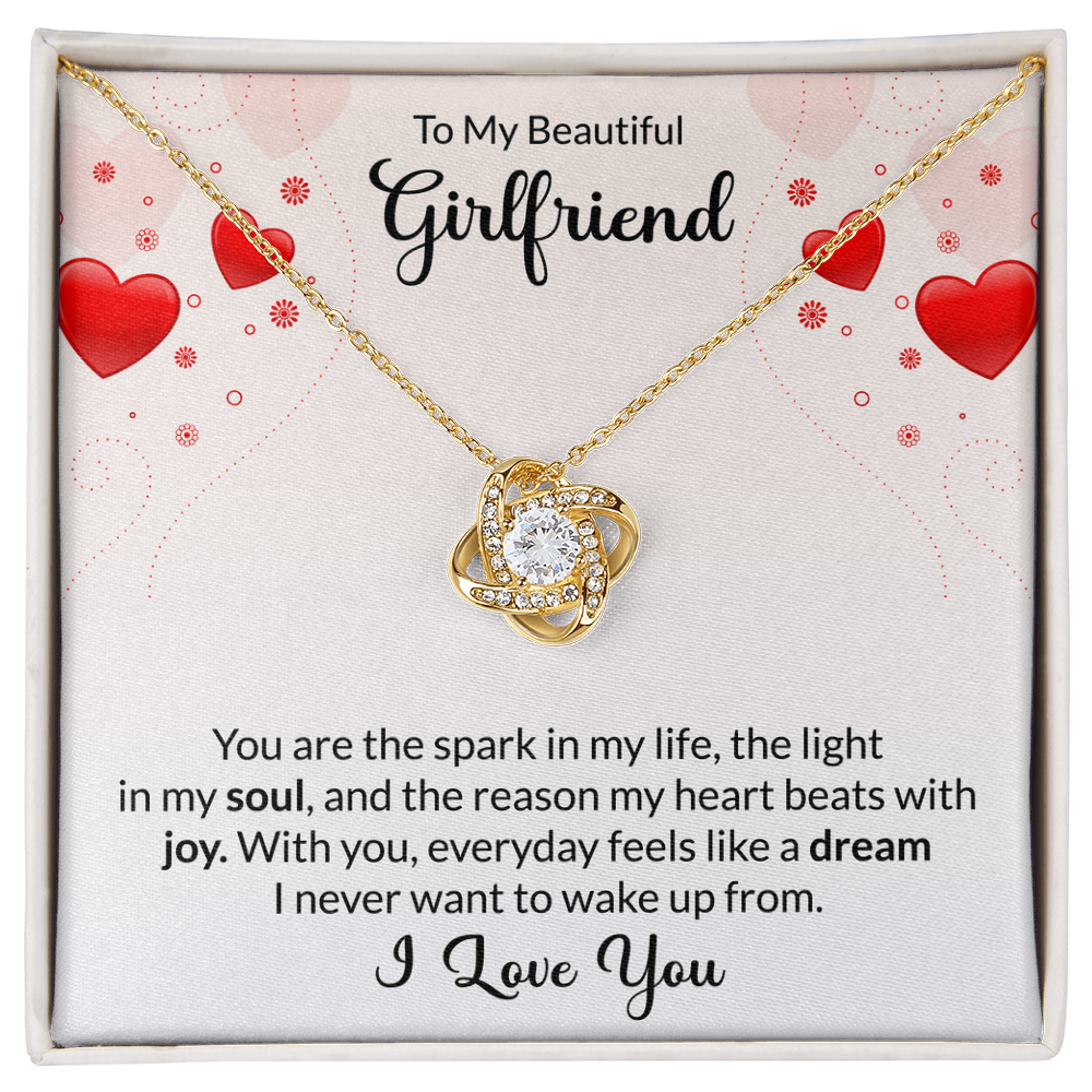 Love Knot Necklace To My Beautiful Girlfriend ( Yellow and White Gold Variants)