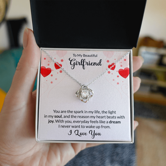 Love Knot Necklace To My Beautiful Girlfriend ( Yellow and White Gold Variants)