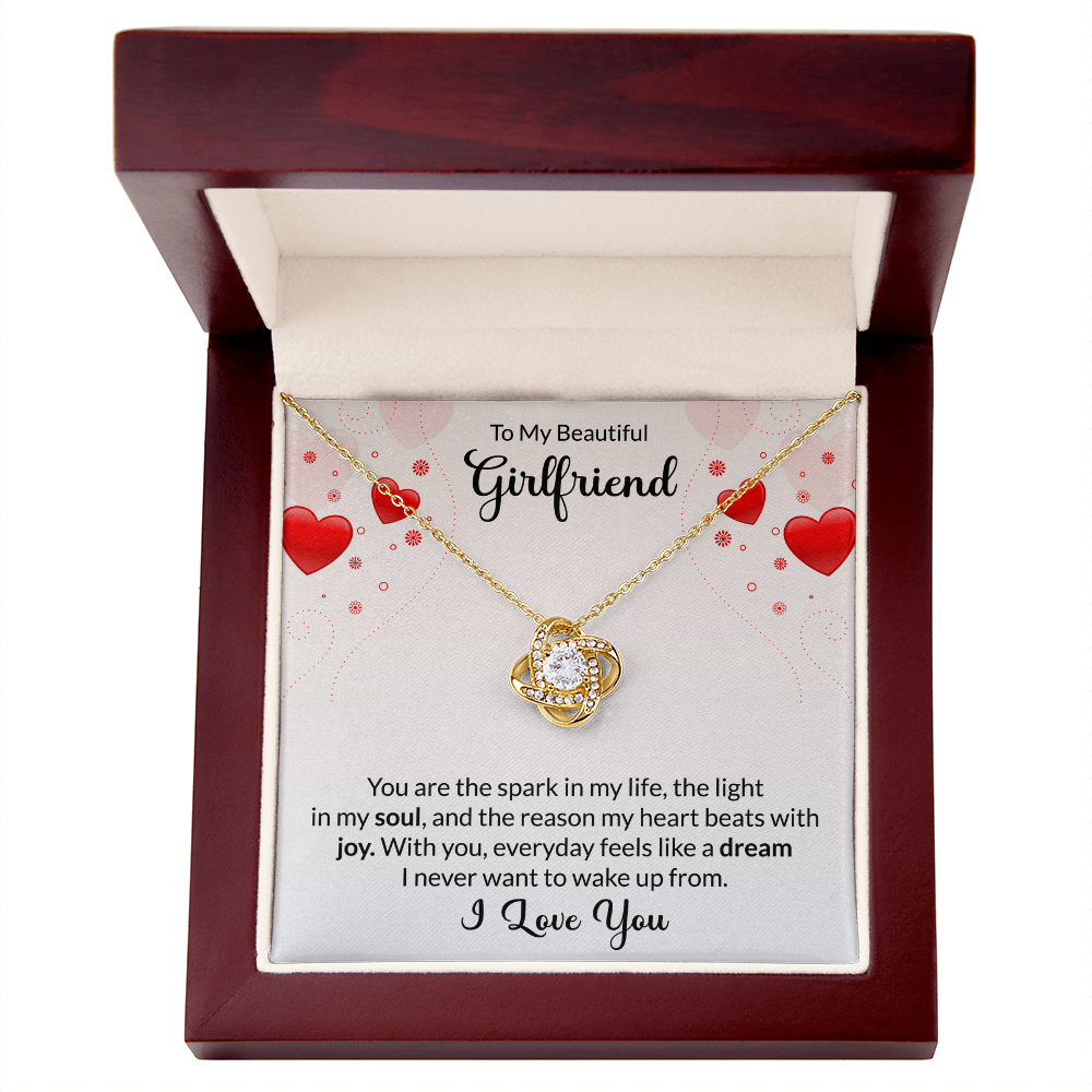 Love Knot Necklace To My Beautiful Girlfriend ( Yellow and White Gold Variants)