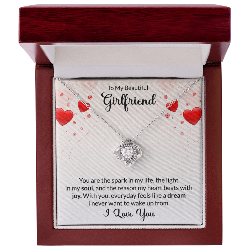 Love Knot Necklace To My Beautiful Girlfriend ( Yellow and White Gold Variants)